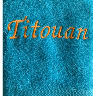 Drap de bain bleu océan personnalisé