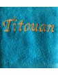 Drap de bain bleu océan personnalisé