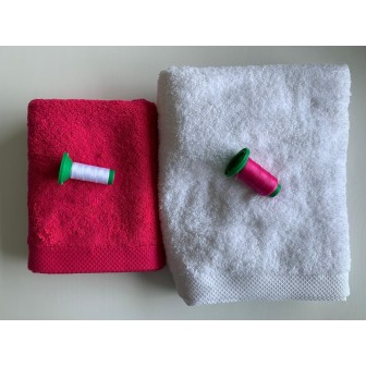 Ensemble blanc, fushia