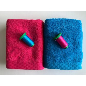 Ensemble bleu turquoise, fushia