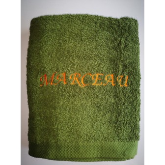 Drap de bain kaki personnalisé