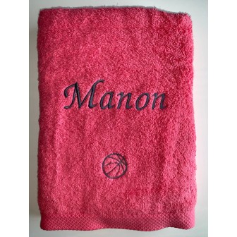 Maxi drap de bain framboise personnalisé