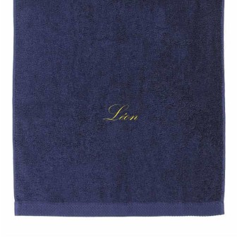 Serviette de bain bleu marine à personnaliser