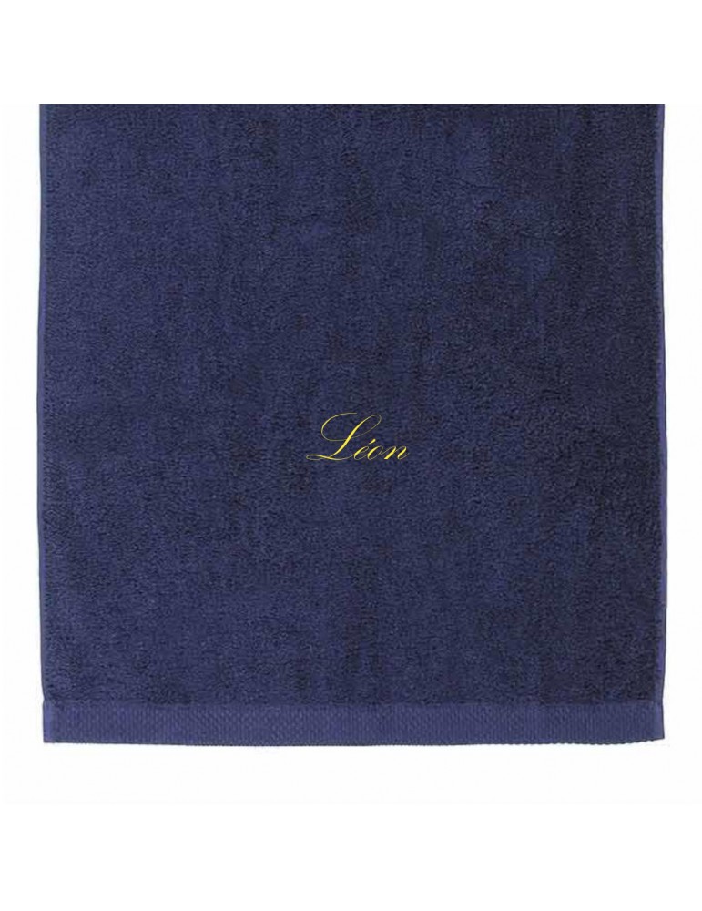 Serviette de bain bleu marine à personnaliser