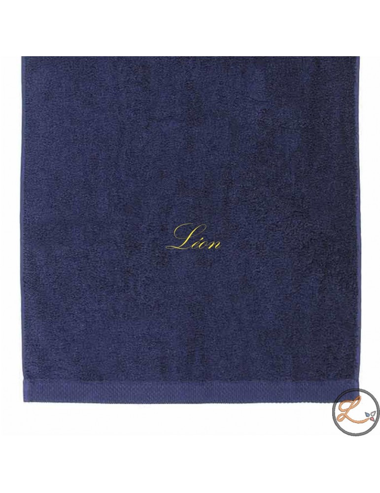 Serviette de bain bleu marine à personnaliser