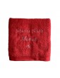 Serviette rouge personnalisée prénom