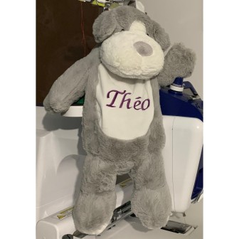 Sac à dos zippé chien personnalisé prénom Théo