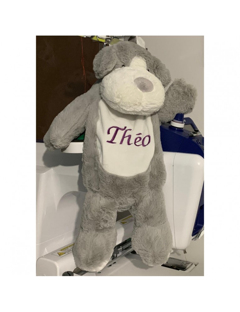 Sac à dos zippé chien personnalisé prénom Théo
