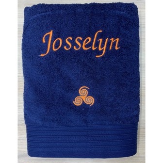 Serviette De Bain Bleu Marine Personnalisée, à portée d'iode !