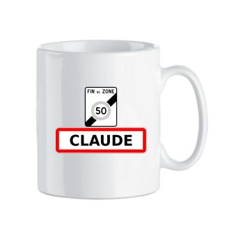 Mug anniversaire personnalisé prénom et âge avec imitation fin de zone à vitesse limitée