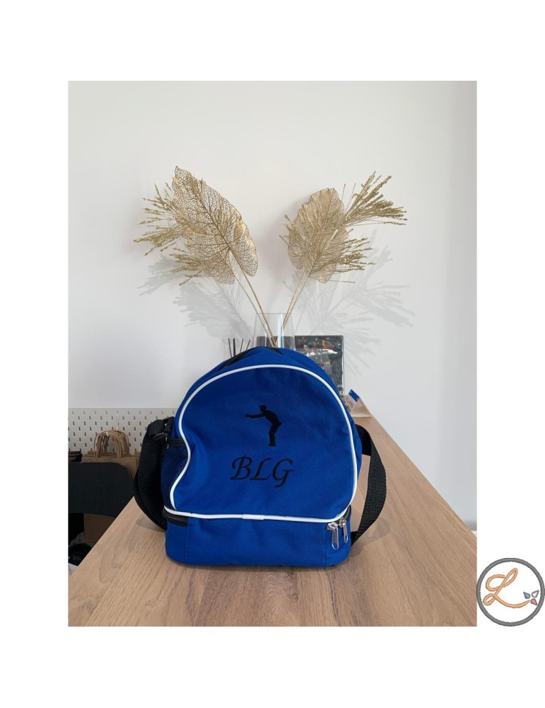 sac de pétanque bleu royal personnalisé initiales BLG