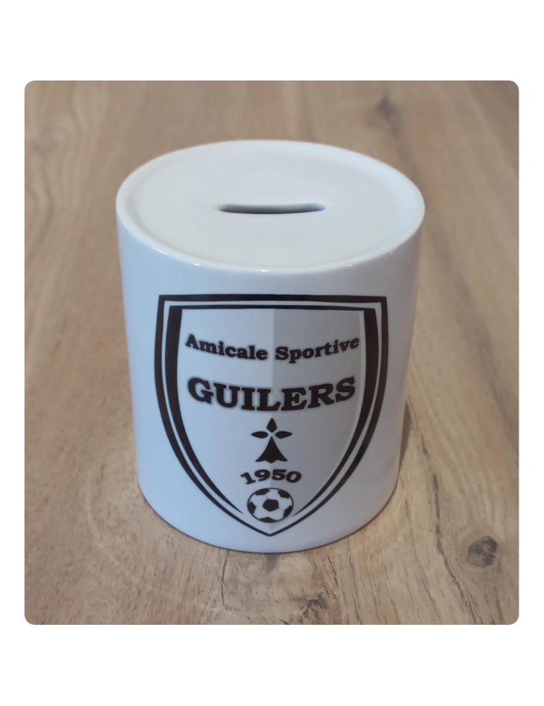 Tirelire blanche personnalisée AS Guilers Football