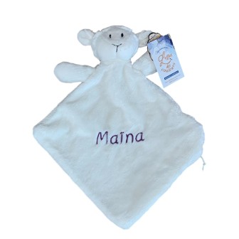 Doudou plat agneau brodé prénom Maïna
