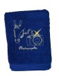 Drap de bain bleu marine personnalisé avec logo d'entreprise