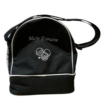 Sac pétanque personnalisé avec le prénom Marie-Françoise et un motif boules de pétanque