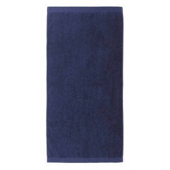 Drap de bain bleu marine personnalisé et brodé en Bretagne