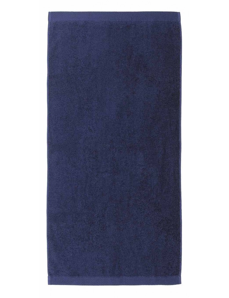 Drap de bain bleu marine personnalisé et brodé en Bretagne