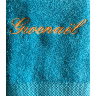 Drap de bain bleu océan personnalisé